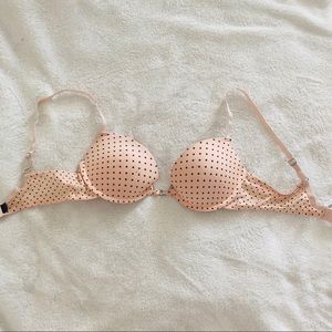 Pink Polka Dot Push-Up Bra 34B